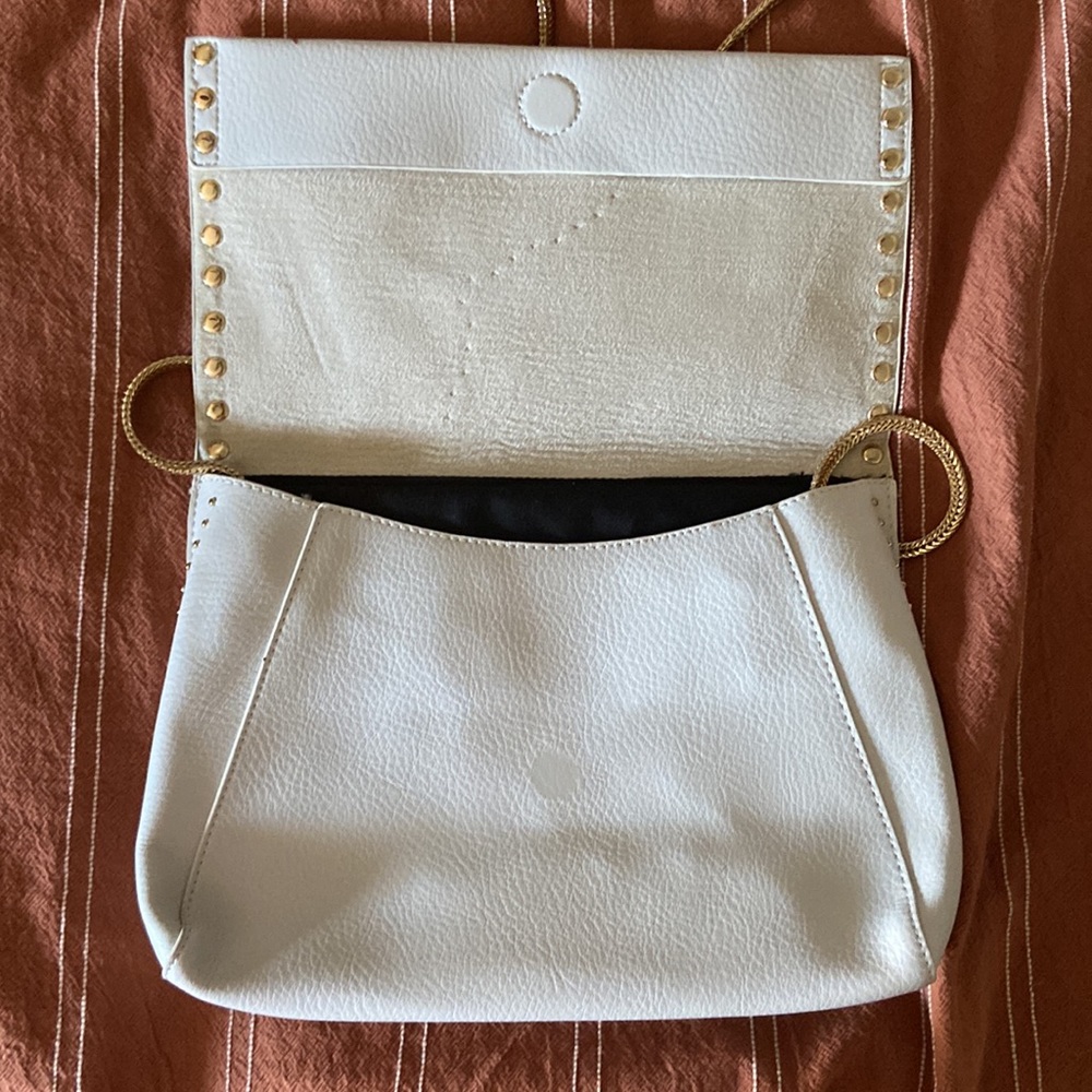 Off White Clutch w/ Gold Accents - Picture 3 of 4